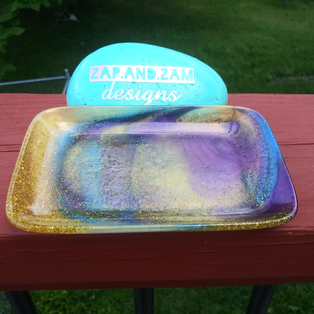 ✨SOLD✨Soap Dish Tray Resin Art Cute Mermaid Sparkly Beautiful Handmade Cute - Picture 9 of 15